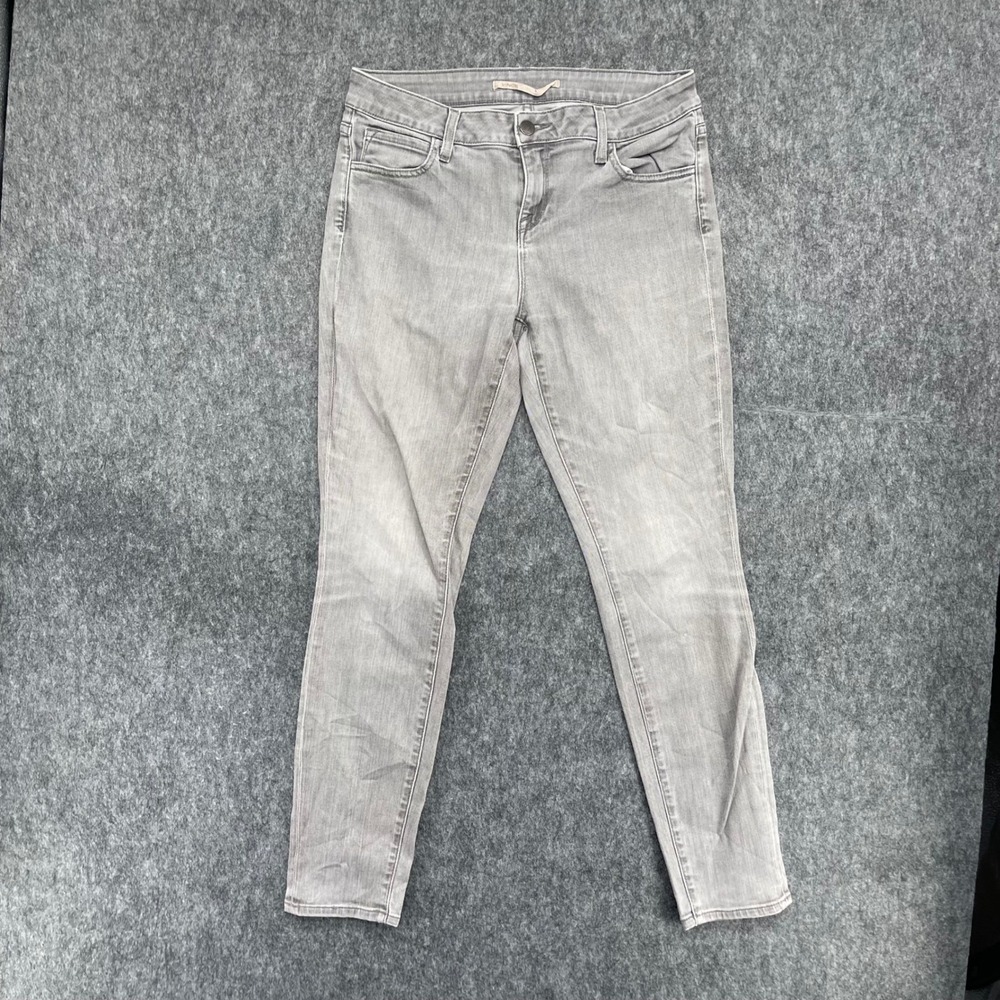 Vince Jeans Womens 30 Gray Waxed Crop Skinny Mid Rise Stretch Denim